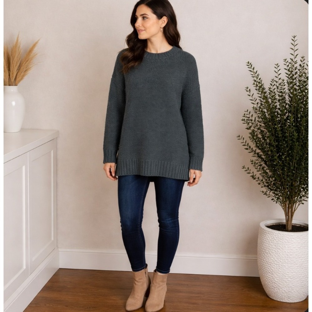 NWT Free People Sparrow Oversized Sweater XS Grey Oversized Textured Knit